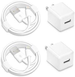 i Phone Charger, 5W USB to Lightning Cable 6Ft Quick Fast Charging Cord USB Wall Chargers Power Adapter for i Phone 14/13/12/11/X/8 Plus/XR/XS Max/SE/i Pad(2-Pack)