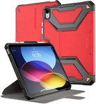 Poetic Explorer Magnetic Case for iPad 10th Generation 10.9, Stand Folio Cover with Pencil Holder, Super Strong Magnetic Fidget Mount for iPad 10.9 10th Gen, Dark Red (Model #s A2696, A2757, A2777)