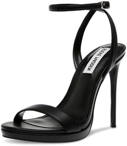 Steve Madden Women's Wafer Heeled Sandal, Black, 7 US