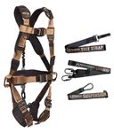 Malta Dynamics Hunter's Elite TrueTimber Hunting Safety Harness with Included Tree Strap, Lineman's Climbing Strap, and Deer Drag Suspension Relief, Kanati Camo, 3X-Large