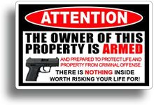 Second 2nd Amendment Handgun Pistol Warning Decal Sticker Gun = by 215 Decals