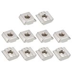 sourcing map T Nuts, 30pcs - Nickel Plated Carbon Steel T Slot Bolts, 3030 Series M6 Hammer Head Fastener, Sliding T Nuts for Aluminum Extrusion Profile (Silver)