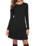 Gyabnw Knitted Jumper Dresses Women UK Sweater Dress Round Neck Tunic Pullover Dress