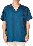 Cherokee Men's Originals V-Neck Scrubs Shirt, Caribbean Blue, Medium