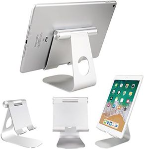 Tablet Stand Charging Port, Tablet & Mobile Phone Desktop Holder, Aluminum, Adjustable and Solid Durable for iPad, iPone, Nexus, Samsung Galaxy Tab, Fire HD, Kindle(3.5-13 inch)