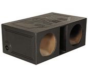 Q Power QBOMB12VL Dual 12-Inch SPL Vented Speaker Box with Durable Bed Liner Spray