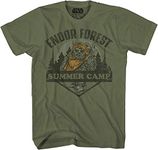 STAR WARS Endor Forest Summer Camp Ewok Endor Return Jedi Funny Humor Adult Tee Graphic T-Shirt for Men Tshirt (Premium Olive, 3X-Large)