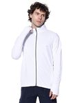 BLUE TYGA Sunscreen Standard Length Jacket Men's Travel Nylon Solid Plain Sports Summer Gym Workout Running Travel Trekking And Sunscreen Jacket For Men Boys Nylon Winter Casual Wear, White