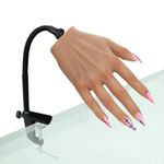 PPVWEY Silicone Practice Hand for Acrylic Nails, Mannequin Hands with Stand Bracket Make-up Nail Practice Hand Bendable Hand Painted Fake Hand for Nail Art Training (3#-RH)