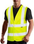 NoCry 360° Reflective Hi Vis Vest for Men and Women with Reinforced Stitching — ANSI/ISEA Yellow Safety Vest Reflective with Strong Hook & Loop Closure — High Visibility Vest or High Vis Vest for Men