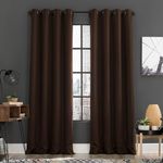 Sun Zero Soho 2-Pack Energy Saving Noise Reducing Blackout Grommet Curtain Panel Pair, 54" x 84", Chocolate Brown