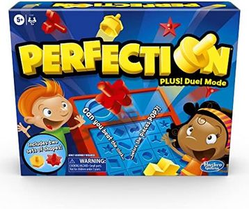 Perfection Plus Board Game - 2 Player Duel Mode - Popping Shapes & Pieces - 1 or 2 players - Fast paced kids Board Games - Toys for Girls and Boys - Ages 5+ - Amazon Exclusive