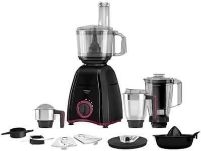 Havells Unity 750W Food Processor | 4 Jars – Juicer, Mixer, Grinder & Chopper (All-in-One) | Compact Design | 3 Speed Control + Pulse| For Dry & Wet Grinding| 2 Years Door Step Warranty by Havells