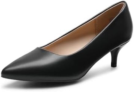 DREAM PAIRS Women's Pumps Kitten Heel Pointed Toe Shoes for Women Comfortable Office Work Dress Shoes,Size 5,Black-Pu,Moda