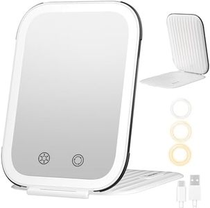 FUNTOUCH 2000mAh Rechargeable Travel Makeup Mirror with Lights