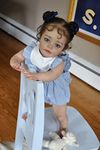 Eoieov Lifelike Reborn Baby Dolls 24 Inch Realistic-Newborn Baby Dolls Girl Brown Hairs Handmade Real Life Toddler Dolls with Clothes for Kids Age 3+,Blue