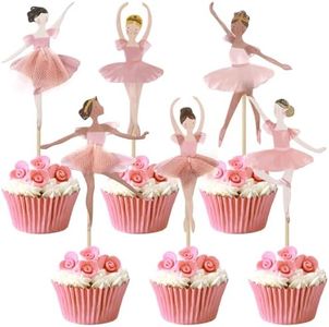 Humyoun 36 Ballerina Cupcake Kit Colorful Ballet Tutu Dancer Girls Cupcake Toppers Ballet Slipper Cupcake Picks Dancing Cake Dessert Muffin Toppers for Wedding Baby Shower Birthday Party