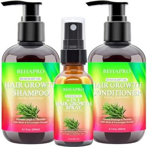 Hair Growth Shampoo and Conditioner Sets w/6 in 1 Heat Protectant Spray,Rosemary Oil Biotin Keratin Caffeine Sulfate Free Hair Thickening Products for Thinning Hair & Hair Loss,Gifts for Women Men