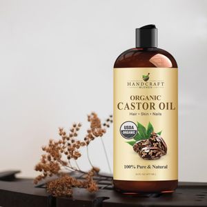 Handcraft Blends Organic Castor Oil 473ml – Pure Expeller-Pressed, Hexane-Free