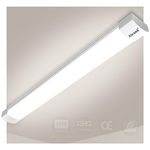 Airand Linkable Led Batten Light Tube Light 150CM 45W 4500LM Ceiling Light for Garage Office Cellar Shop Basement School Bathroom Restaurant Hotel Hostipatal Indoor or Outdoor, Neutral White 4000K