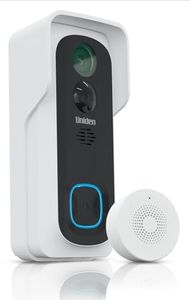Uniden App Cam Solo X2K Bell - 100% Wirefree 2K Super HD Video Doorbell with Wireless Chime