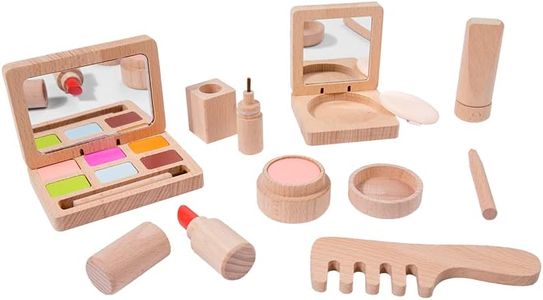 EduLand Montessori Practical Life Wooden Makeup Toy Set for Girls Pretend Play, Drama Party & Birthday Party Theme Toy | Creativity, Cognitive Development & Confidence-Building Gift for Ages 3-8