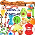 Aipper Dog Puppy Toys, Puppy Chew Toys for Fun and Teeth Cleaning, Plush Squeaky Toys, Dog Treat Dispenser Ball, Tug of War Toys, Puppy Teething Toys, Dog Rope Toys for Medium to Small Dogs