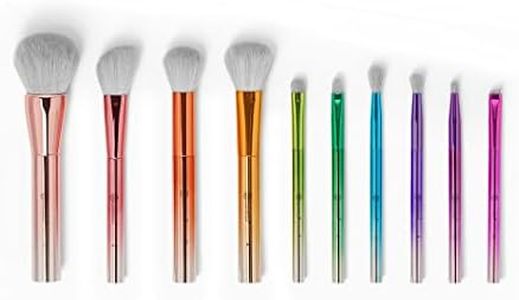 BH Cosmetics Take Me Back to Brazil-10 Piece Brush Set Premium Cosmetic Makeup Brush Set for Foundation,Blending,Blush,Concealer,Eye Shadow,lip brush Synthetic Fiber Bristles