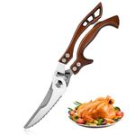 Ushine Heavy Duty Poultry Shears,Versatile Kitchen Scissors,Stainless Steel Food Scissors,Professional Kitchen Scissors for Cutting Meat,Chicken Bones,Fish,Poultry,Turkey,Vegetables,Herb BBQ