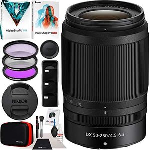 Nikon NIKKOR Z DX 50-250mm f/4.5-6.3 VR Telephoto Zoom Lens Z Mount Mirrorless Cameras 20085 Bundle with Photo Video Editing Software + 62mm Filter Kit + Deco Photo Camera Accessories Set