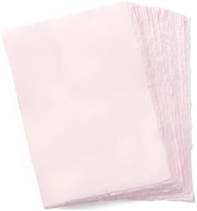 Handmade A4 Pink Mixed Media Paper with Deckle Edge - 8.25 x 11.7" - 150 GSM -Colored Cold Press Textured Paper made with Recycled Cotton for Card Making, Stationery, Writers, Watercolor - 50 Sheets