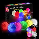 Crestgolf Flashing Glowing Golf Ball,Night Glow Flash Light up LED Golf Ball,six Color for Your Choice(6 Pack) (Updated Mixed Color(Brighter))