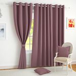 Story@Home Blackout Curtains for Semi Long Door 8 Feet Long Set of 4 | Thermal Insulated | Plain Design | Room Darkening Curtain | Perfect for Decorative & Festive Gifting | 116 x 215 cm, Burgundy