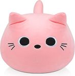 3D Pink Cat Plush Toy, 17.7" Pink Cat Pillow, Animal Soft Plush Pillow Baby Plush Toy Cat Shape Design Cute Cat Waist Cushion, As Birthday, Halloween, Christmas Decoration