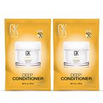 GK HAIR Global Keratin Deep Conditioner Masque Pack of 2 (0.67 Fl Oz/20ml) Intense Hydrating Repair Treatment Mask for Dry Damaged Color Treated Frizzy Hair Restoration Formula with JOJOBA Seed Oils