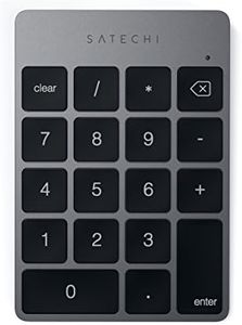 Satechi Slim Aluminum Bluetooth Wireless 18-Key Keypad Keyboard Extension - Compatible with MacBook Pro, MacBook Air, Mac Mini, iMac, iMac Pro, iPad, iPhone and More (Space Gray)