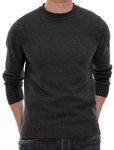 Sailwind Men's Jumpers Tops Winter Warm Knitted Crew Neck Jumper Long Sleeve Soft Cozy Mock Neck Knitwear Pullover Sweaters for Men (Dark Grey, L)