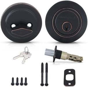 Honeywell Safes & Door Locks - Single Cylinder Front Door Deadbolt Lock Set - Anti-bump Resistant Dead Bolt Lock for Exterior Doors with 2 Entry Keys - 3 x 5 x 8.5 inches - Oil Rubbed Bronze - 8111409