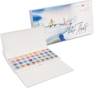 White Nights Watercolour Night Artists Watercolour Set Whole Pans, Plastic Box, 36 Count (Pack of 1)
