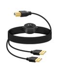 RIIEYOCA 2 in 1 USB Printer Cable for Two Computers,USB A Male to USB B Male Printer Cable with Toggle Switch,No Driver Required to Switch,Share Computer Keyboard Mouse Scanner Printer.(2.5M/8.2FT)