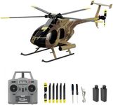 Dodoore Remote Control Helicopter, C189 MD500 RC Helicopter Model, 1/28 Scale 4CH Single-Rotor Helicopter with 6-Axis Gyro and Brushless Motor, 2.4GHz RC Aircraft for Adults, 2 Batteries (Camouflage)