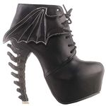 SHOW STORY Black Punk Design High Heels Women's High-top Bone High Heel Platform Ankle Boots,LF80658BK41,8UK,Black