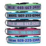 Personalised Dog Collars,Custom Reflective Dog Collar with Pet Name & Phone Number,Embroidered ID collar,multiple color, 4 Adjustable Sizes: XS, S, M, L