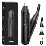 Nose Hair Trimmer for Men Rechargeable: 2024 Upgrade Nose Trimmer Men Painless Nose Hair Trimmer Dual Edge Blades IPX7 Waterproof Eyebrow & Facial Hair Trimmer for Men for Easy Cleansing, Black