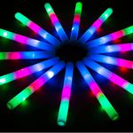 SHQDD Glow Sticks Bulk, 28 Pcs LED Foam Sticks with 3 Modes Colorful Flashing, Glow in the Dark Party Supplies for Wedding, Raves, Concert, Party, Camping