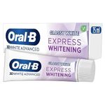 Oral-B 3D White Advanced Toothpaste, Express Whitening, Glossy White, 75 ml, Teeth Whitening & Teeth Stain Removal, Eucalyptus Flavour