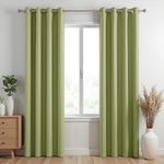 HOMEMONDE Blackout Door 7 Feet Curtains 71% Room Darkening Heavy Curtain Pack of 3, Thermal Insulation, Noise Reduced - (Classic Green 84 Inches)