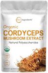 Micro Ingredients Organic Cordyceps Mushroom Extract Powder, 8 Ounces | 100:1 Fruit Body & Mycelium Extract | Active Polysaccharides & Cordycepic Acid | Supports Energy & Immune Health