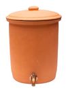 Village Decor Clay Drinkware Pot (8L Pot and Copper Color SS Tap)