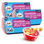 Dole Strawberry Jelly with Mixed Fruit 3 x 4 Pack, Healthy Snack for Kids Made with Fresh Fruit, No Added Sugar Fruit Bowls, Perfect for Breakfast or Dessert